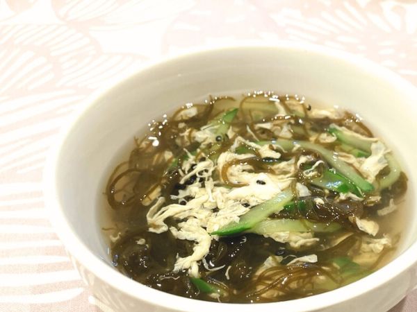 もずくときゅうりの和風冷製スープ